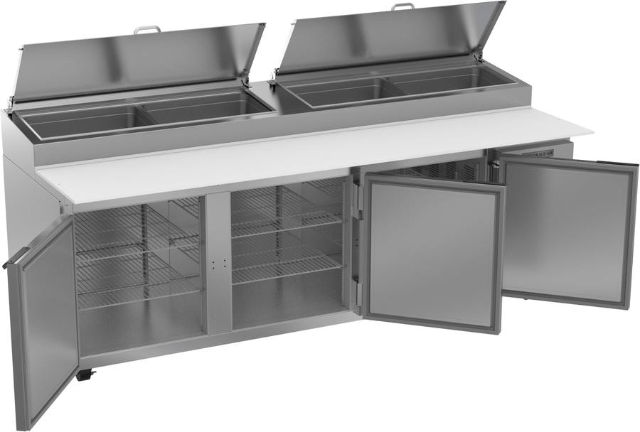 Beverage Air DP93HC, 93" Deli/Pizza Three Doors Prep Table