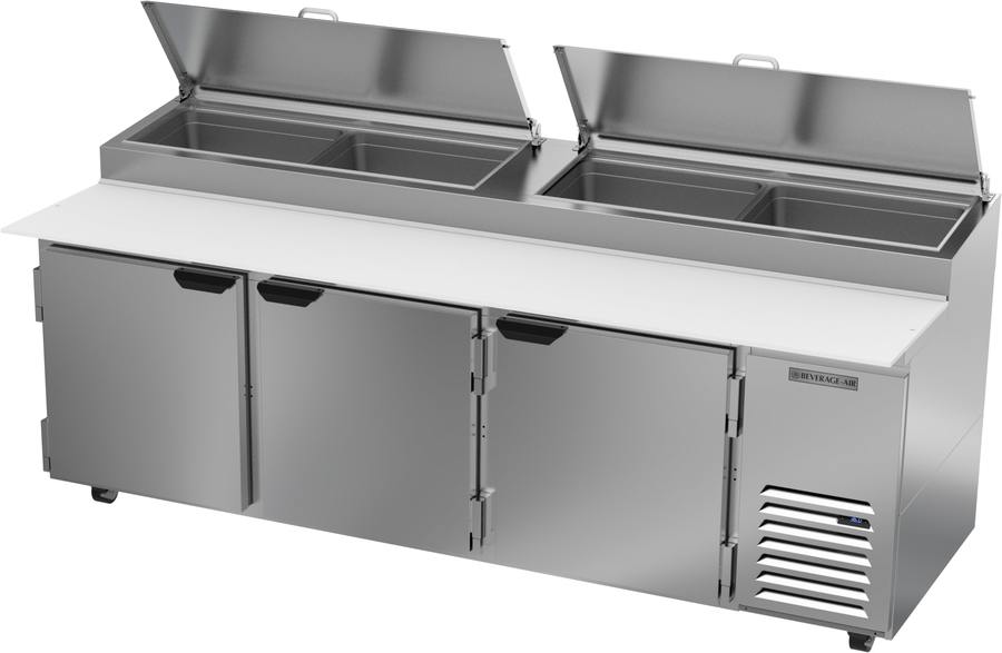 Beverage Air DP93HC, 93" Deli/Pizza Three Doors Prep Table