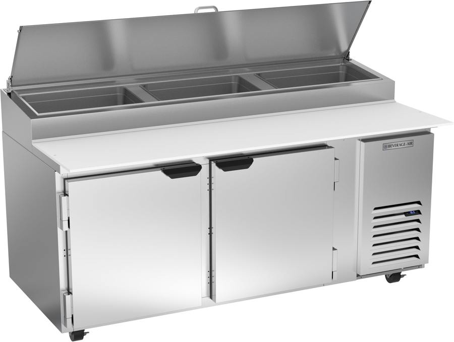 Beverage Air DP72HC, 72" Deli/Pizza Prep Table with Two Doors