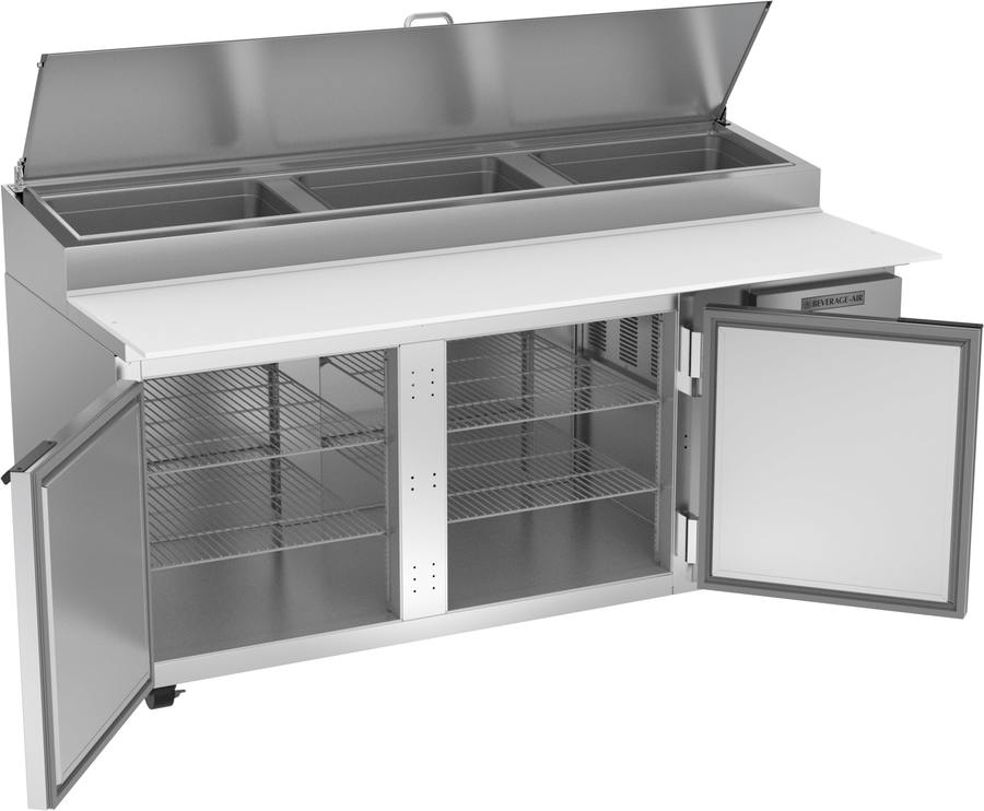 Beverage Air DP72HC, 72" Deli/Pizza Prep Table with Two Doors