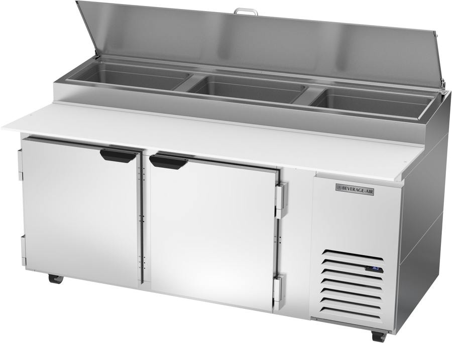 Beverage Air DP72HC, 72" Deli/Pizza Prep Table with Two Doors