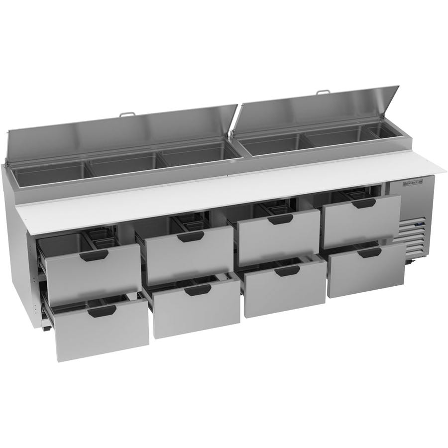 Beverage Air DPD119HC-8, 119" Deli/Pizza Prep Table with Eight Drawers