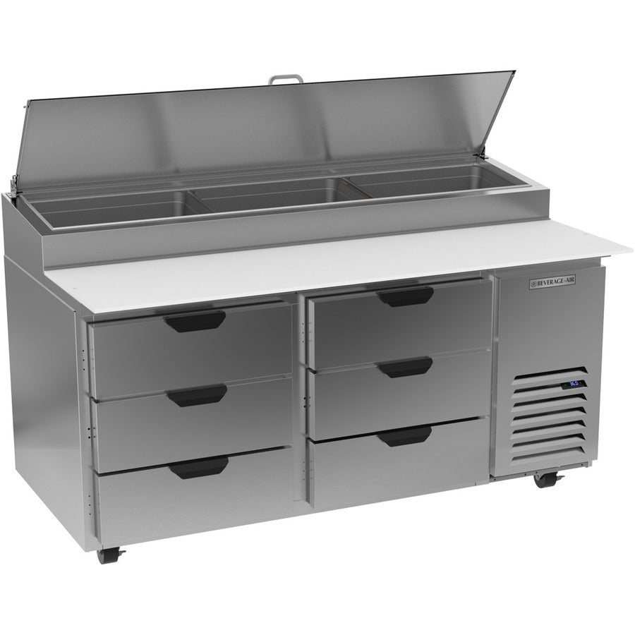 Beverage Air DPD67HC-6, 67" Deli/Pizza Prep Table with Six Drawers