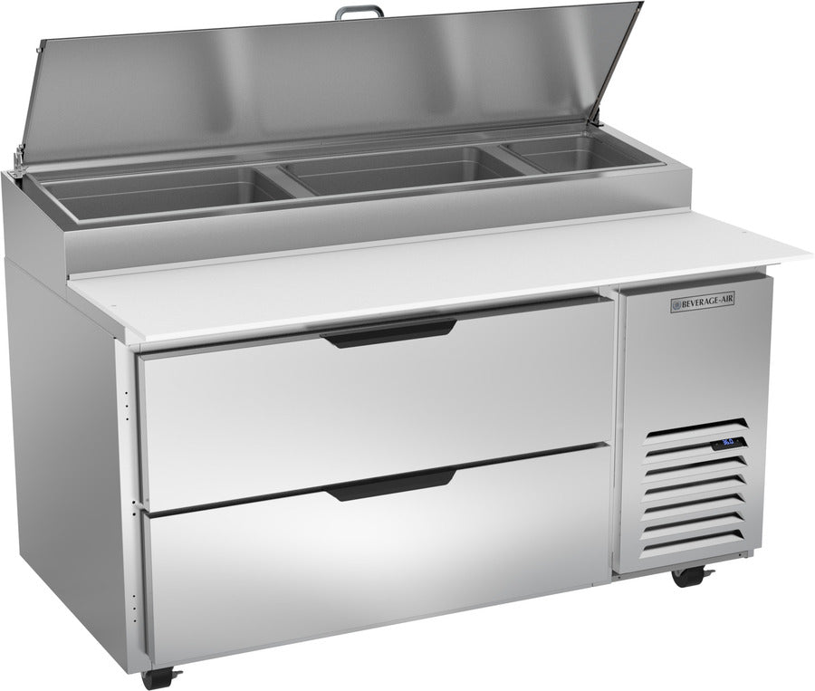Beverage Air DPD60HC-2, 60" Deli/Pizza Prep Table with Two Drawers