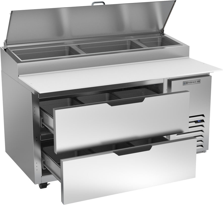 Beverage Air DPD60HC-2, 60" Deli/Pizza Prep Table with Two Drawers