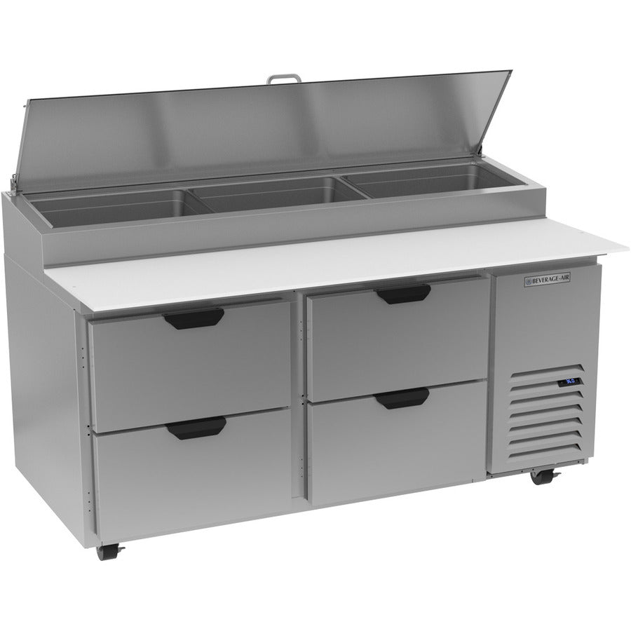Beverage Air DPD67HC-4, 67" Deli/Pizza Prep Table with Four Drawers