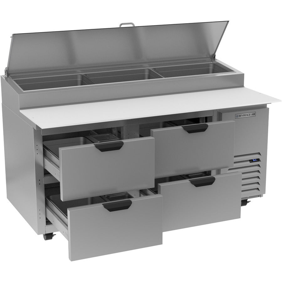 Beverage Air DPD67HC-4, 67" Deli/Pizza Prep Table with Four Drawers