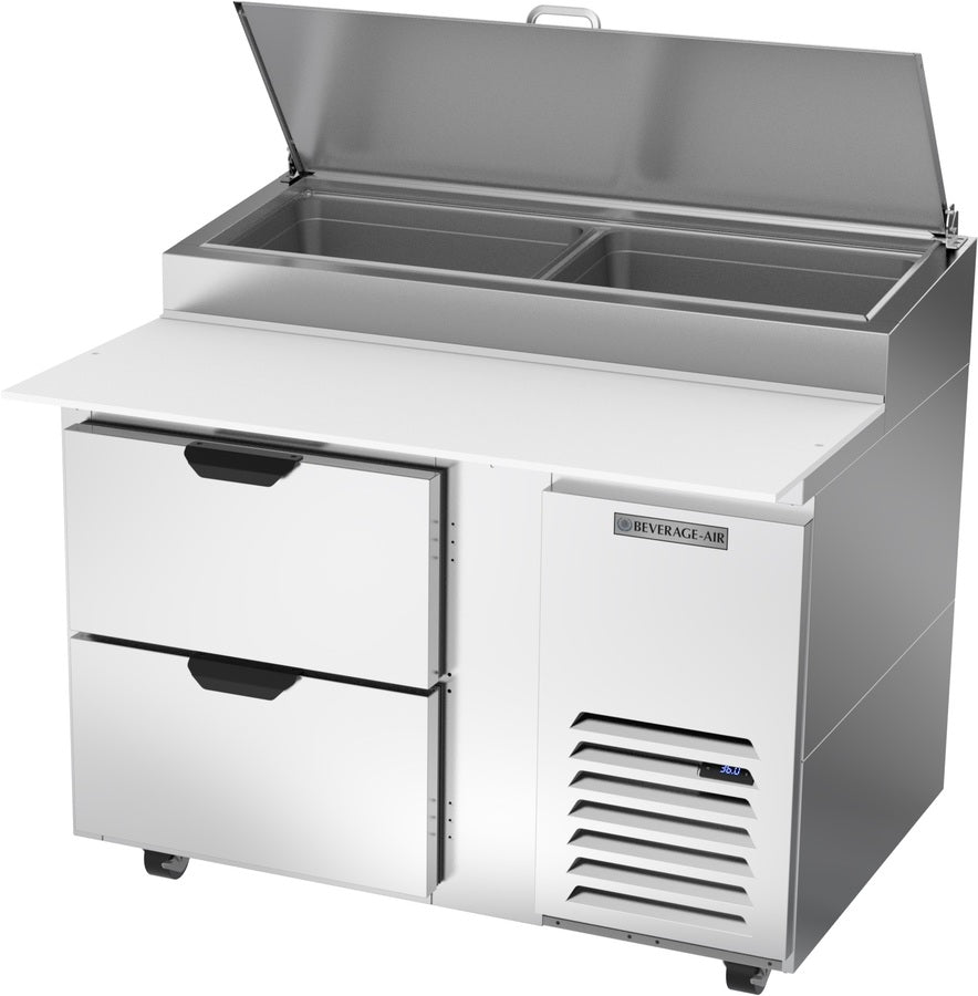 Beverage Air DPD46HC-2, 46" Deli/Pizza Deli/Pizza Prep Table with Two Drawers