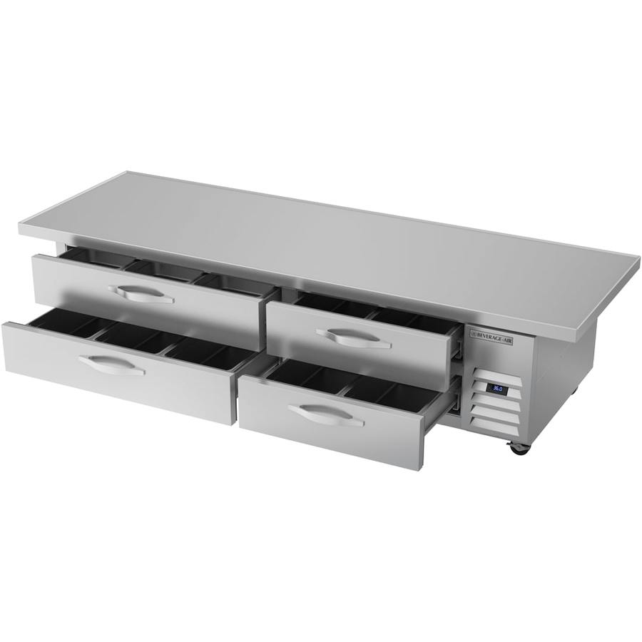 Beverage Air WTRCS84HC-96, 96" Four Drawer With Extended Top Chef Base Refrigerator