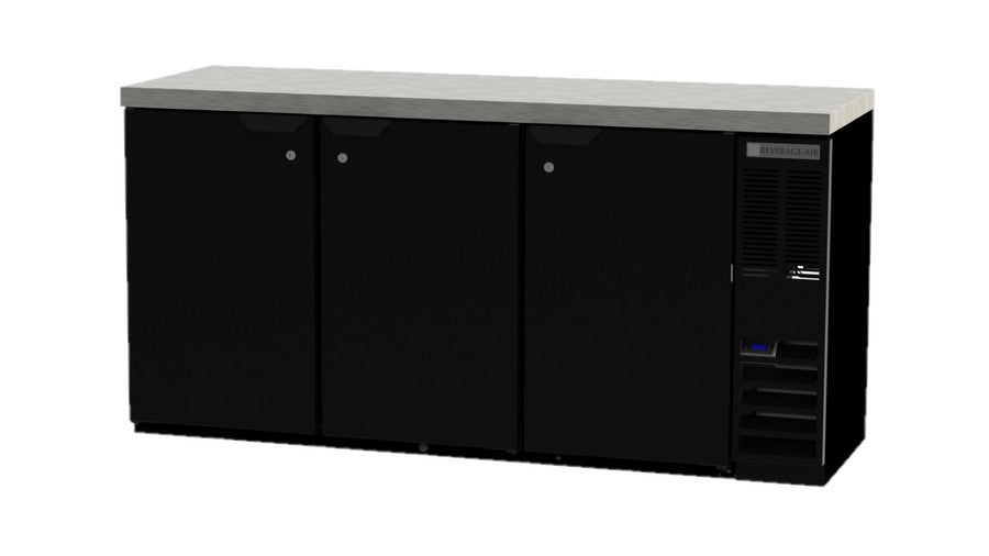 Beverage Air BB72HC-1-B-27, 72" Solid Door with Stainless Steel Top Back Bar Refrigerator