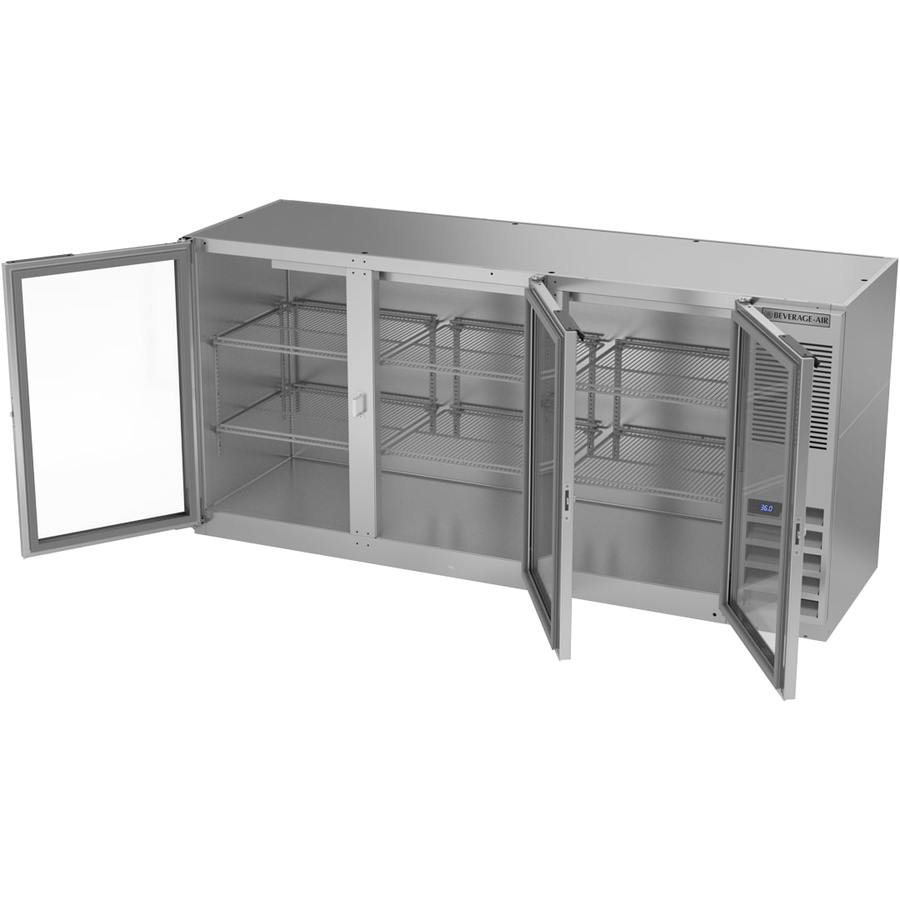 Beverage Air BB72HC-1-G-S, 72" Glass Door Back Bar Equipment