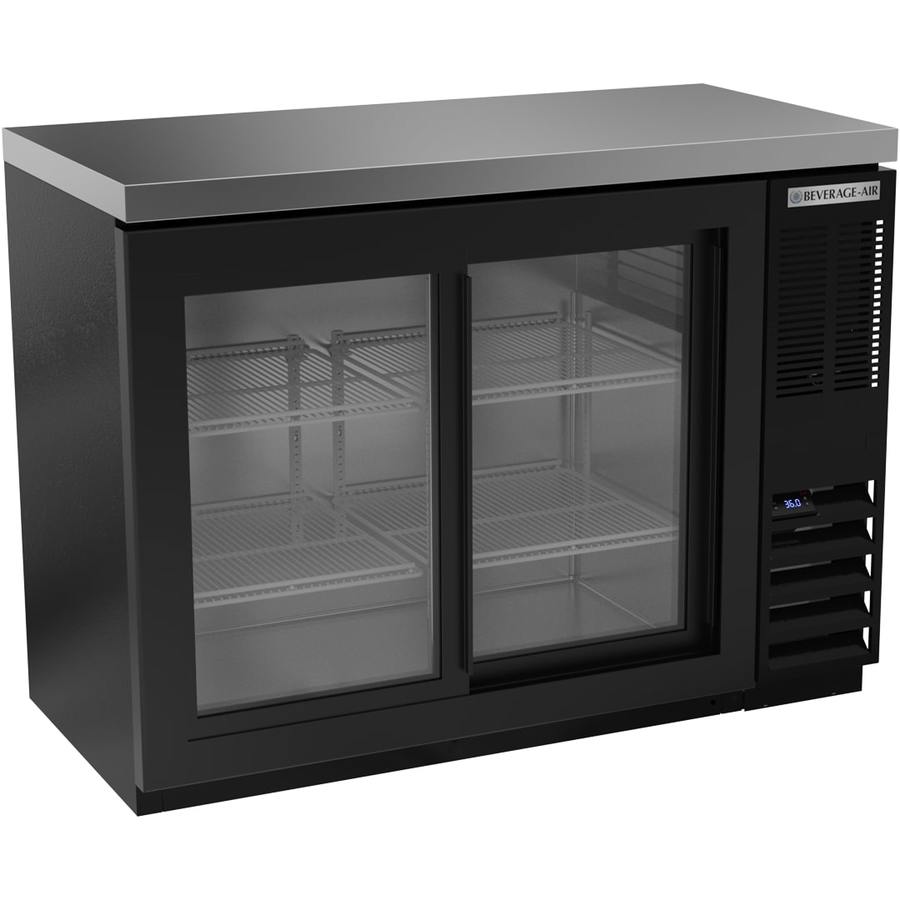 Beverage Air BB48HC-1-GS-B-27, 48" Back Bar Refrigerator Sliding Glass Door with Stainless Steel Top