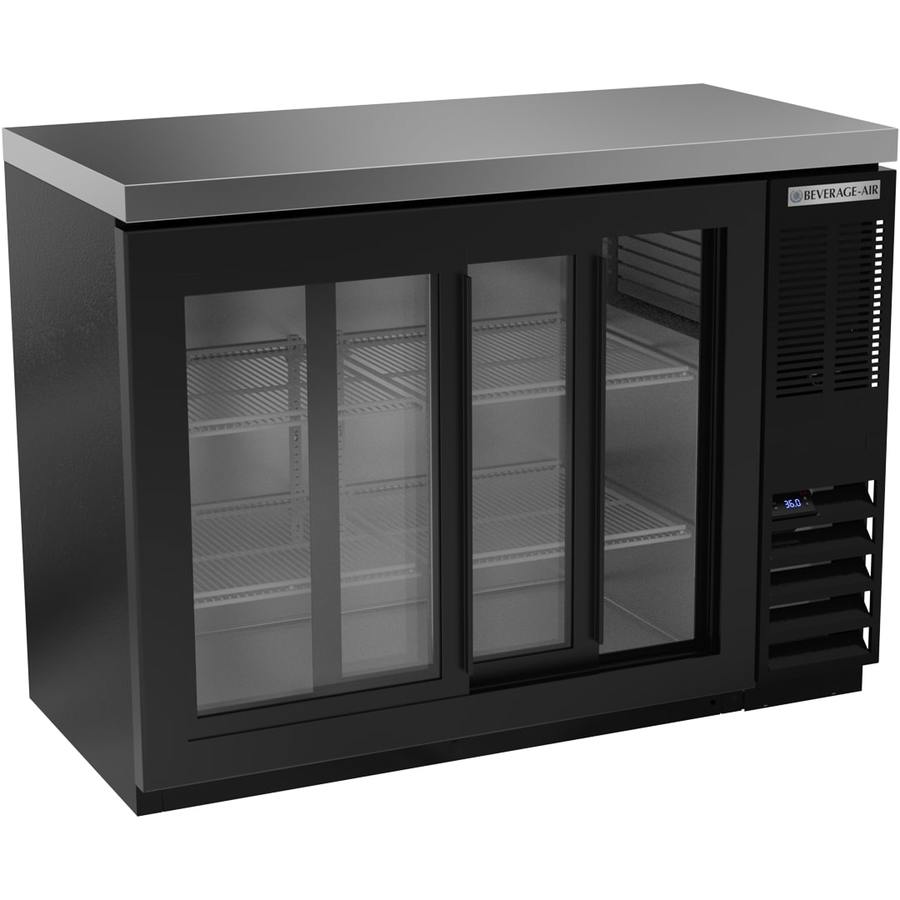 Beverage Air BB48HC-1-GS-B-27, 48" Back Bar Refrigerator Sliding Glass Door with Stainless Steel Top
