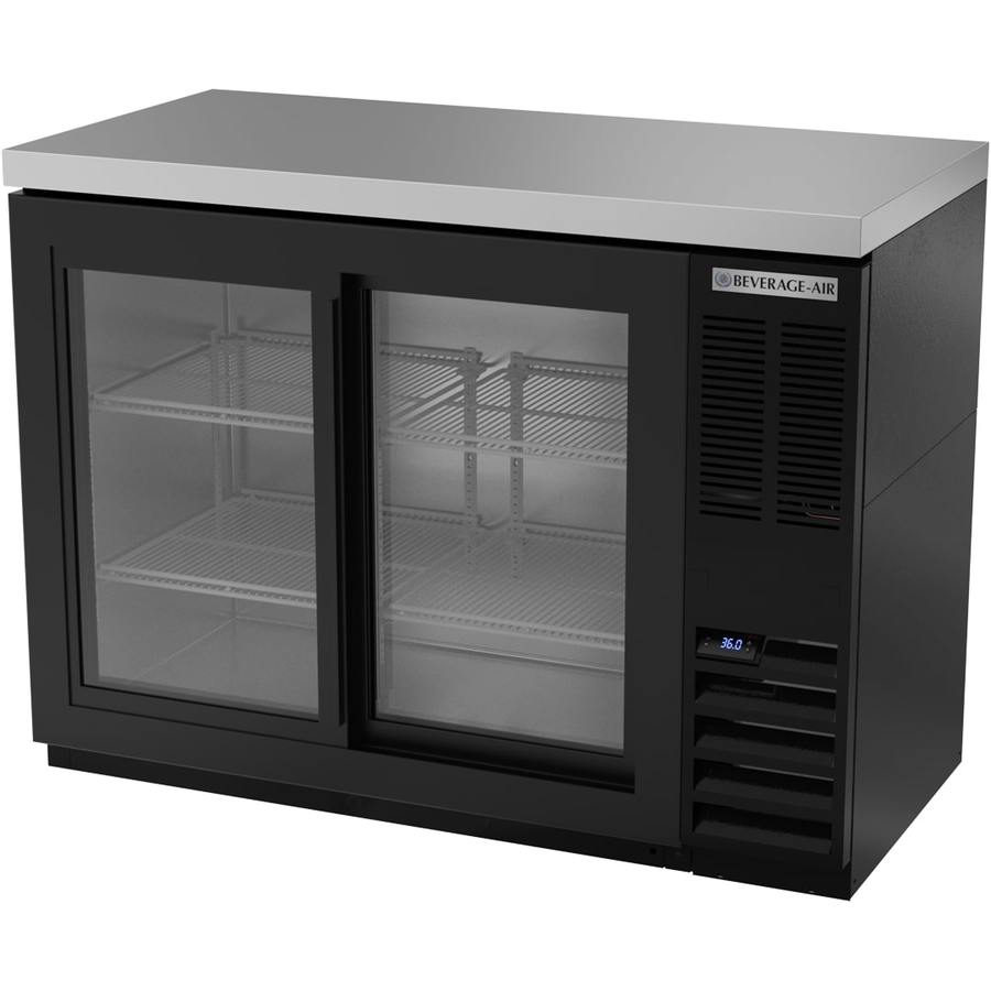 Beverage Air BB48HC-1-GS-B-27, 48" Back Bar Refrigerator Sliding Glass Door with Stainless Steel Top