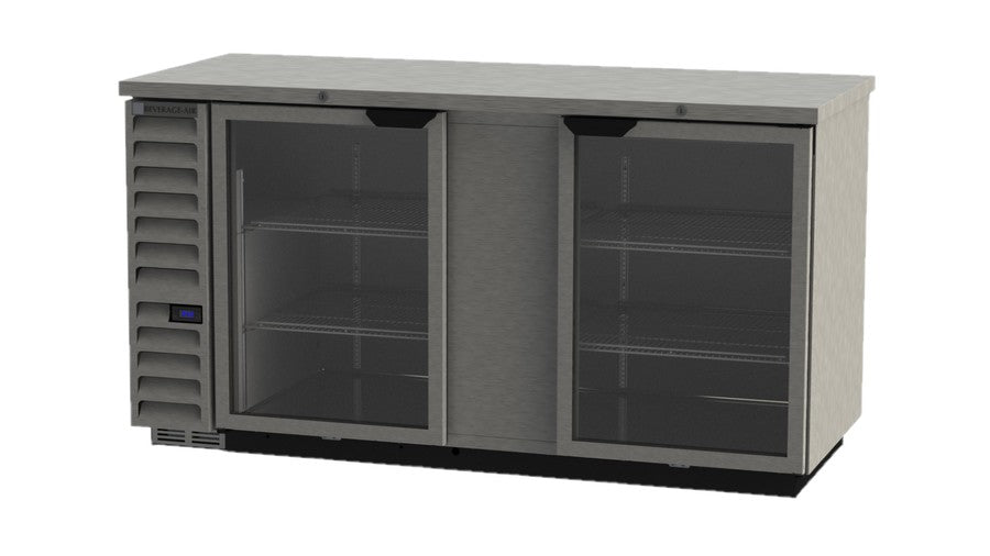 Beverage Air BB68HC-1-FG-B, 69" Glass Door Food Rated Back Bar Refrigerator