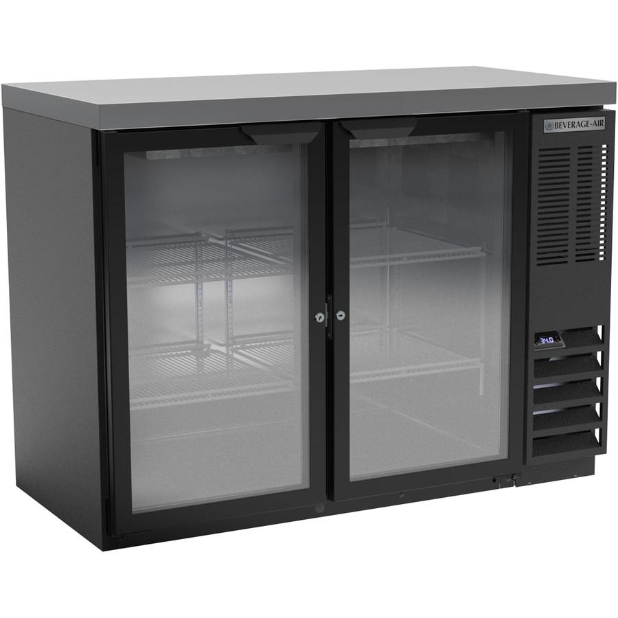Beverage Air BB48HC-1-FG-B-27, 48" Glass Door Food Rated with Stainless Steel Top Back Bar Refrigerator