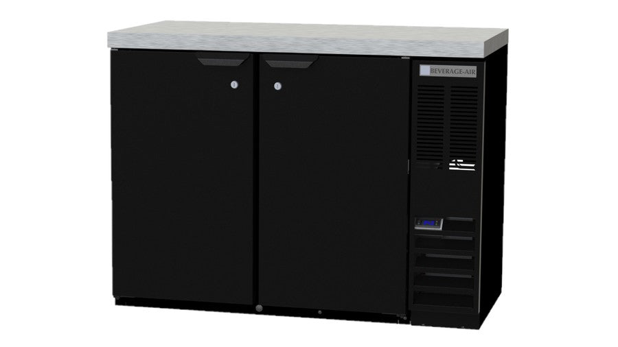 Beverage Air BB48HC-1-F-PT-B-27, 48" Solid Door Pass-Thru Food Rated, Stainless Steel Top Back Bar Refrigerator