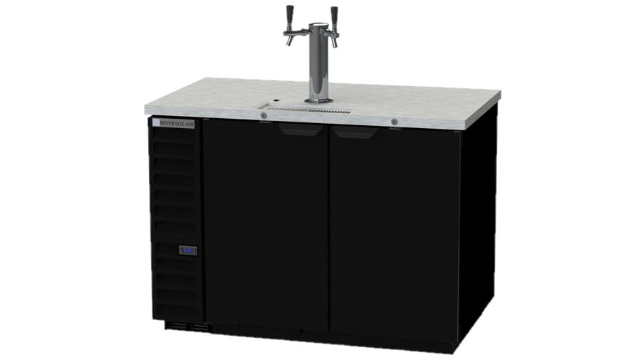 Beverage Air DD50HC-1-B, 50 1/2" Solid Door Single Tower With Dual Faucets - Direct Draw Dispenser