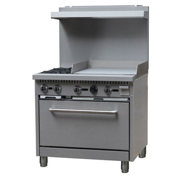 Black Diamond BDGR-3624G, 36" Wide Gas Range/Griddle Combo