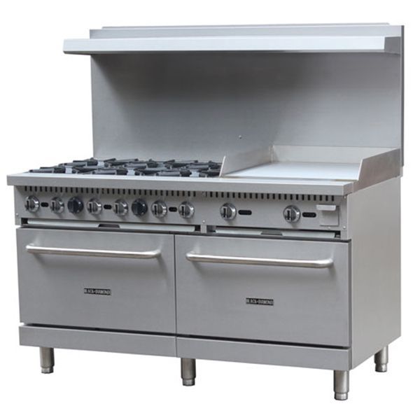 Black Diamond BDGR-6024G, 60" Wide Gas Range/Griddle Combo