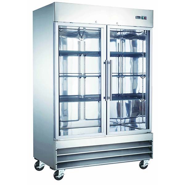 U-Star USRF-2D-G, 54" Glass Door Reach-in Refrigerators