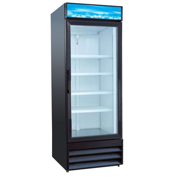U-Star USRFS-1D/B, 28" Swing Glass Door Merchandiser Refrigerator, Black