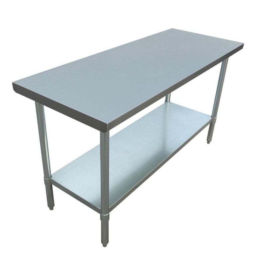 Admiral Craft WT-3060-E, 60" x 30" Table, Stainless Steel Top w/ Undershelf