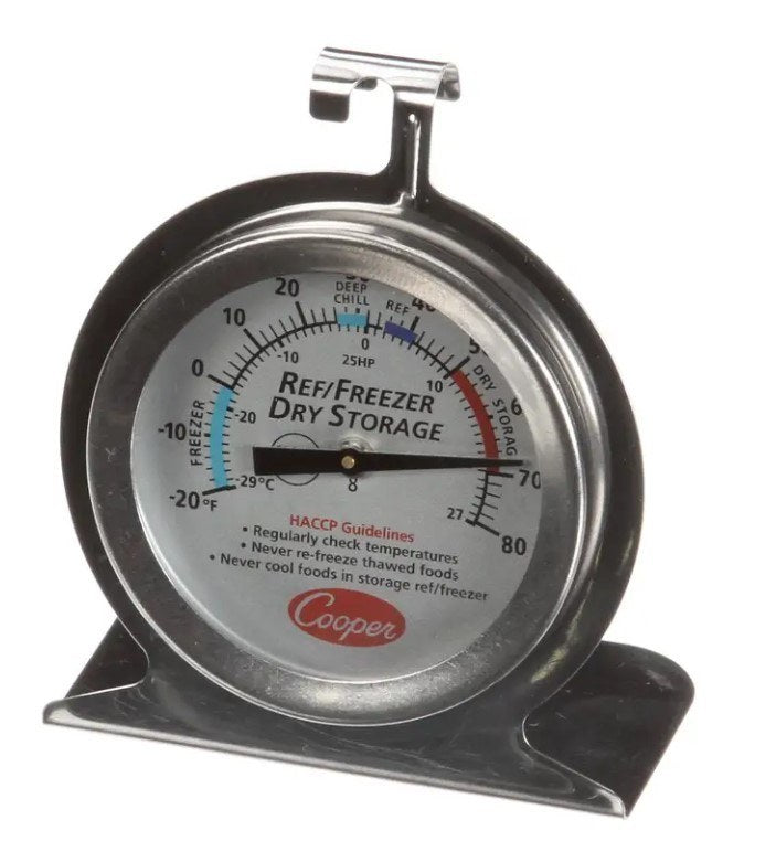 True 830426, Thermometer, -20 to 80F, Hanging Type, Dial