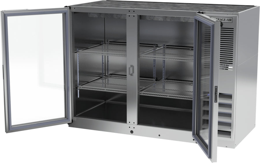 Beverage Air BB48HC-1-G-S, 48" Glass Doors Back Bar in Stainless Steel