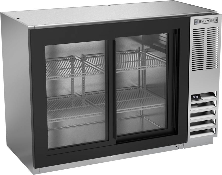 Beverage Air BB48HC-1-GS-S, 48" Sliding Glass Doors Back Bar in Stainless Steel