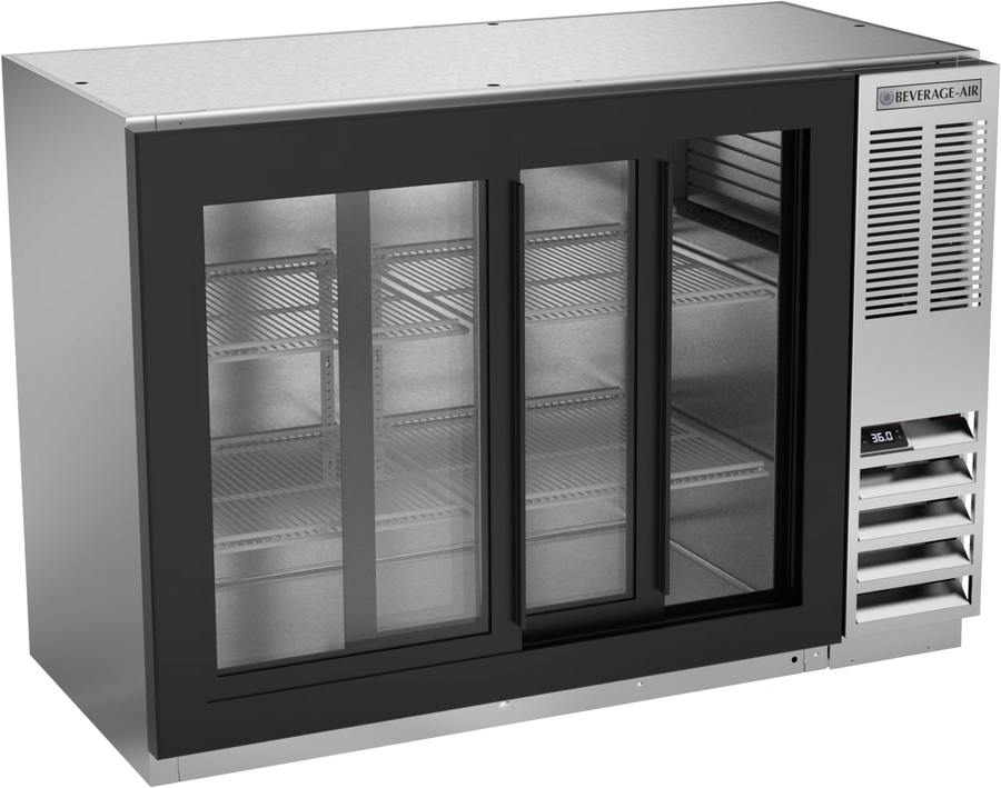 Beverage Air BB48HC-1-GS-S, 48" Sliding Glass Doors Back Bar in Stainless Steel