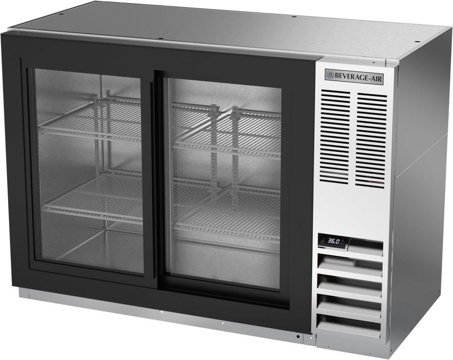 Beverage Air BB48HC-1-GS-S, 48" Sliding Glass Doors Back Bar in Stainless Steel