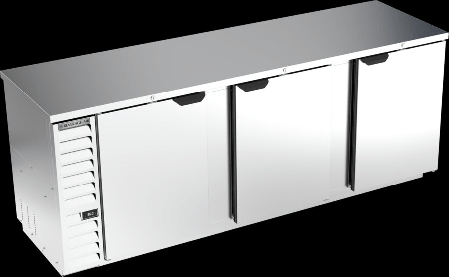 Beverage Air BB94HC-1-S, 94" Solid Doors Back Bar in Stainless Steel