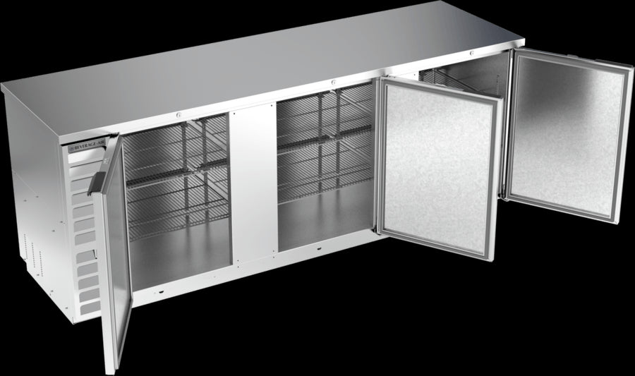 Beverage Air BB94HC-1-S, 94" Solid Doors Back Bar in Stainless Steel