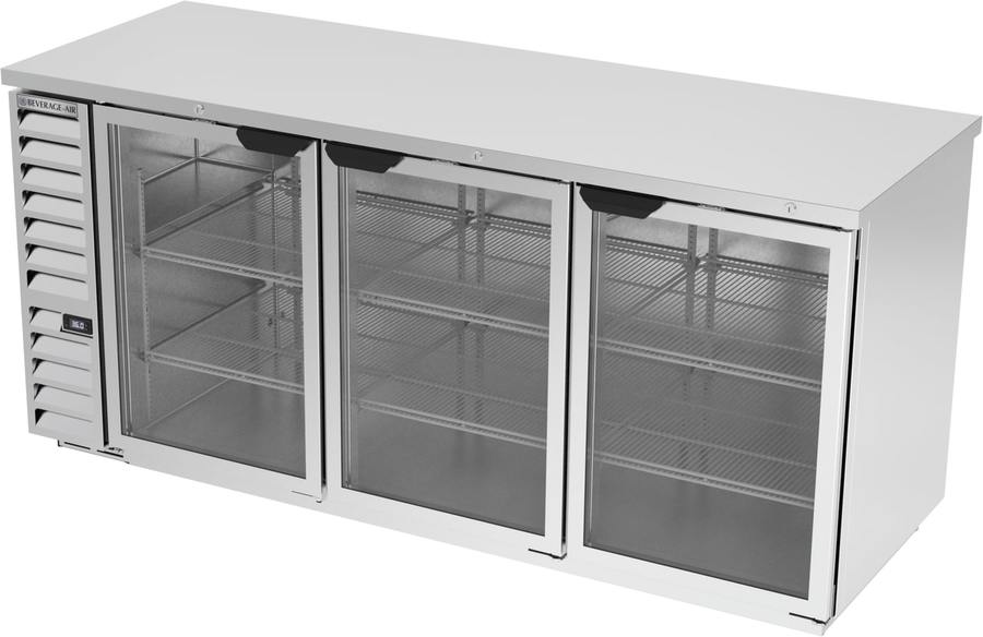 Beverage Air BB78HC-1-G-S, 78" Glass Doors Back Bar in Stainless Steel
