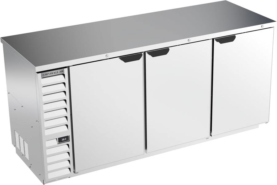 Beverage Air BB78HC-1-S, 78" Solid Doors Back Bar in Stainless Steel