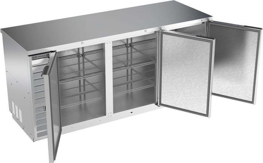 Beverage Air BB78HC-1-S, 78" Solid Doors Back Bar in Stainless Steel