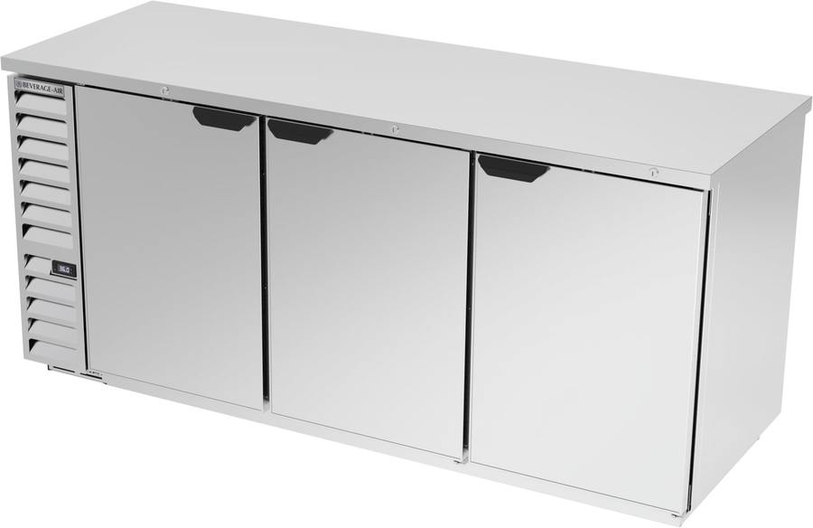 Beverage Air BB78HC-1-S, 78" Solid Doors Back Bar in Stainless Steel