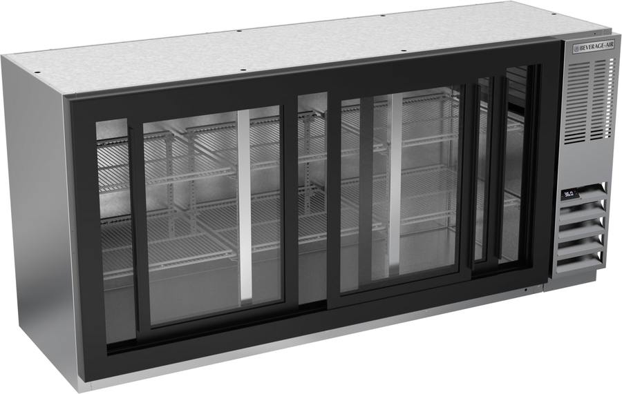 Beverage Air BB72HC-1-GS-S, 72" Sliding Glass Doors Back Bar in Stainless Steel