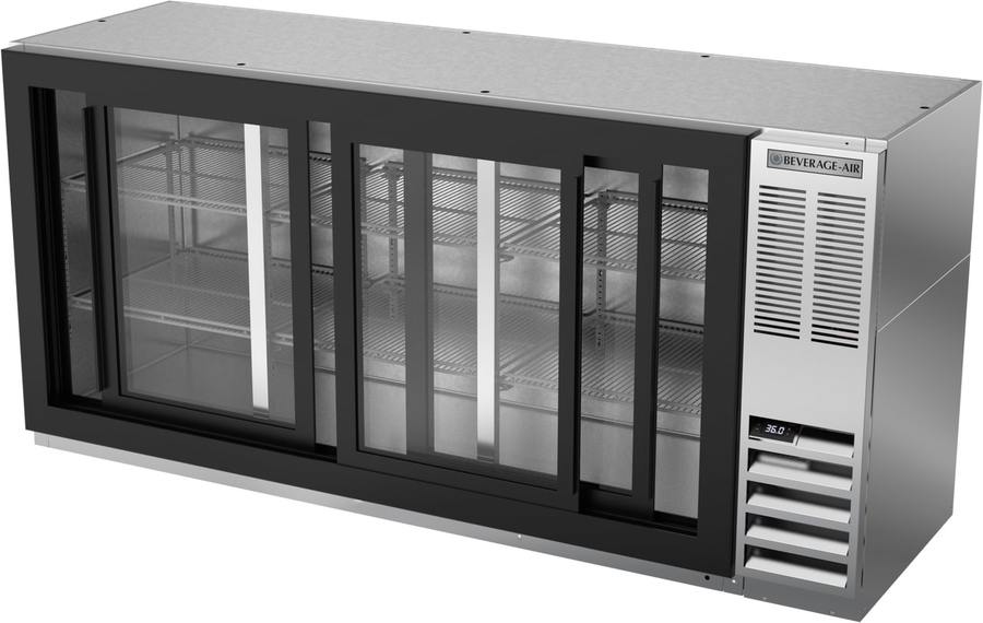 Beverage Air BB72HC-1-GS-S, 72" Sliding Glass Doors Back Bar in Stainless Steel