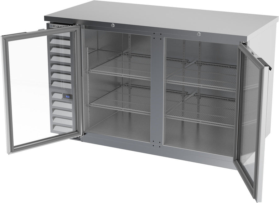 Beverage Air BB58HC-1-G-S, 58" Glass Doors Back Bar in Stainless Steel