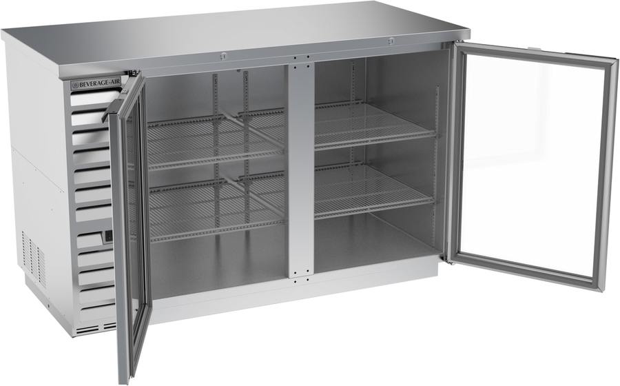 Beverage Air BB58HC-1-G-S, 58" Glass Doors Back Bar in Stainless Steel