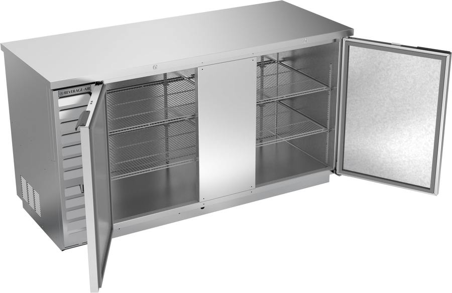 Beverage Air BB68HC-1-S, 68" Solid Doors Back Bar in Stainless Steel