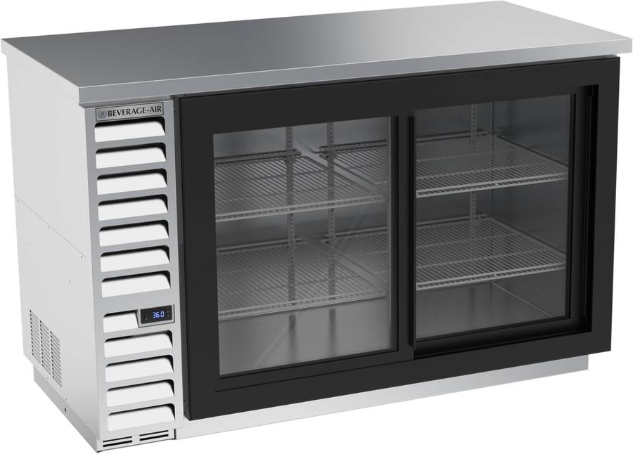 Beverage Air BB58HC-1-GS-S, 58" Sliding Glass Doors Back Bar in Stainless Steel