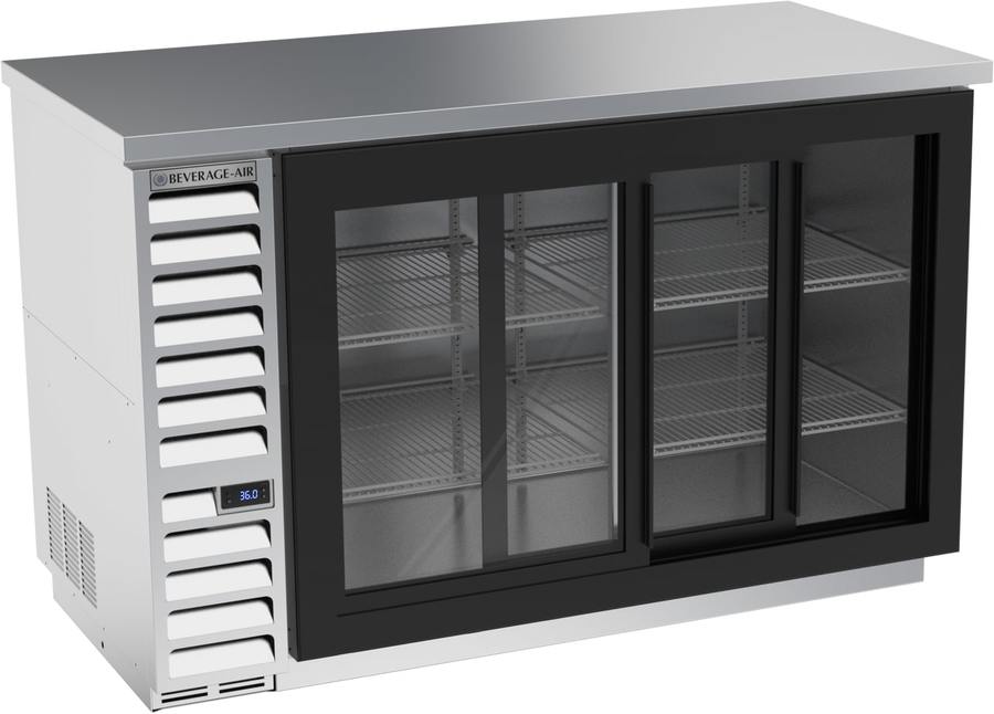 Beverage Air BB58HC-1-GS-S, 58" Sliding Glass Doors Back Bar in Stainless Steel