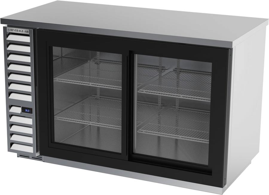Beverage Air BB58HC-1-GS-S, 58" Sliding Glass Doors Back Bar in Stainless Steel