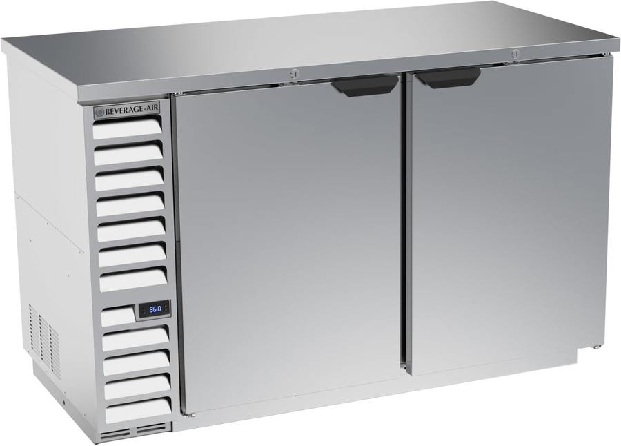 Beverage Air BB58HC-1-S, 58" Solid Doors Back Bar in Stainless Steel