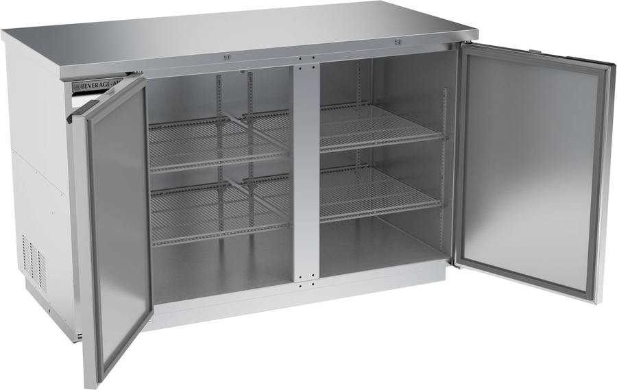 Beverage Air BB58HC-1-S, 58" Solid Doors Back Bar in Stainless Steel