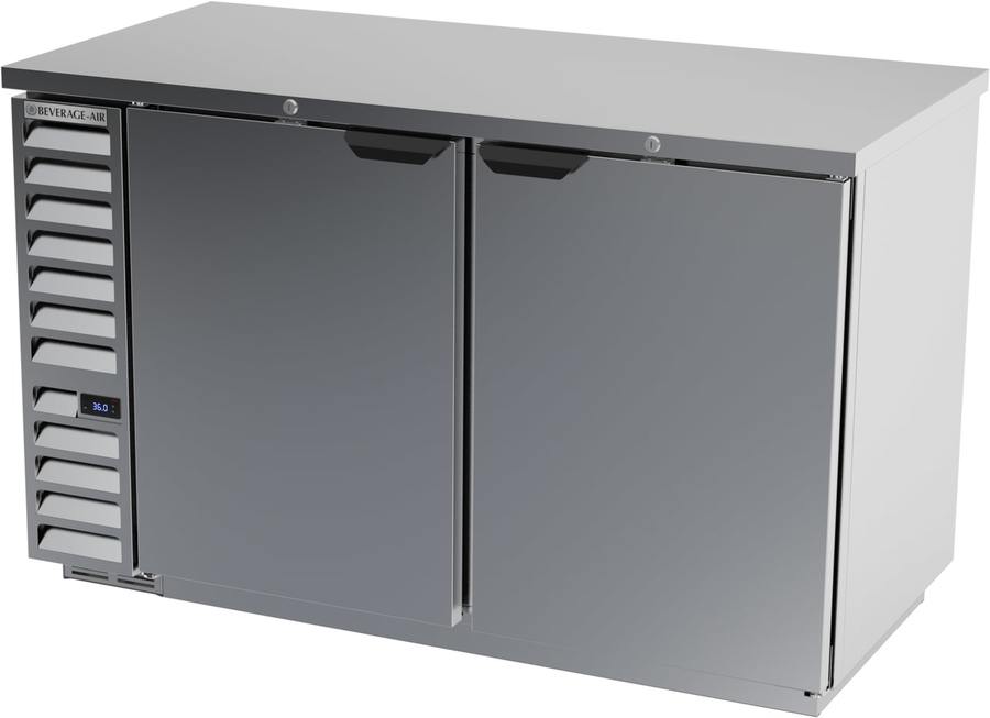 Beverage Air BB58HC-1-S, 58" Solid Doors Back Bar in Stainless Steel