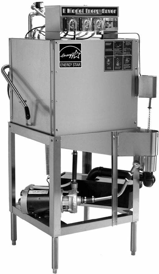 CMA E-AH, 40 Rack/Hr Straight Door Type, Single Rack Low Temperature Chemical Sanitizing Dishwasher